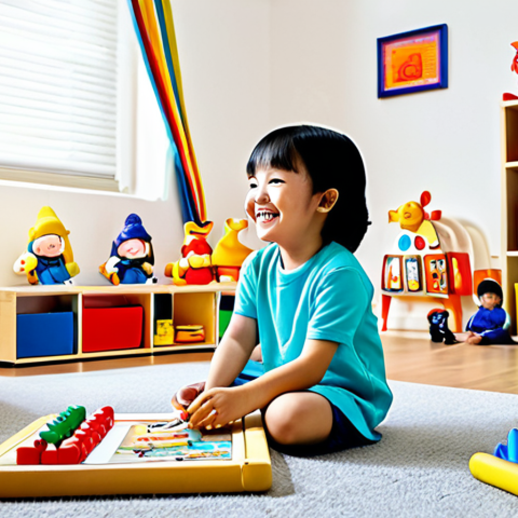 Imaginative Play**

A young child, fully clothed in a modest, colorful outfit, joyfully playing with toy figurines inspired by the characters from "希克瑞啾啾" (Xike Rui Jiu Jiu). The scene is set in a bright and cheerful playroom with various art supplies and books scattered around. The child is smiling and engaged, showcasing creativity and imagination. Safe for work, appropriate content, professional photography, perfect anatomy, natural proportions, well-formed hands, proper finger count, family-friendly.

**