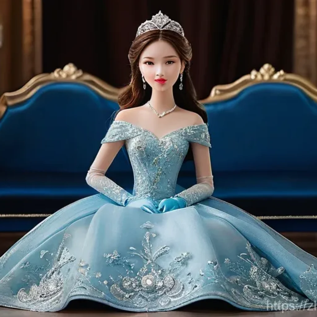 시크릿쥬쥬 인형놀이 세트 - **A magnificent princess doll, inspired by the 'Zhuzhu Princess Series', standing elegantly in a gra...