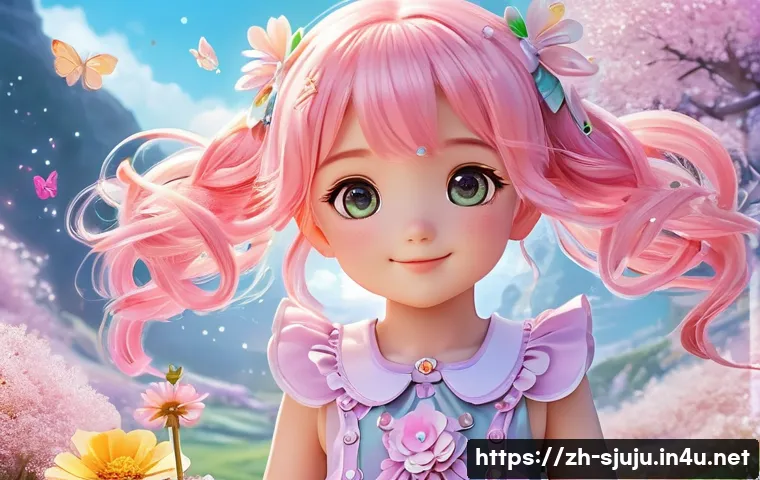 시크릿쥬쥬 캐릭터 성우 - A vibrant and lively anime-style girl character named Juju, wearing a colorful magical girl outfit w...