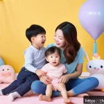 시크릿쥬쥬 팬미팅 일정 - A vibrant family-friendly fan meeting scene featuring parents and children playing interactive games...