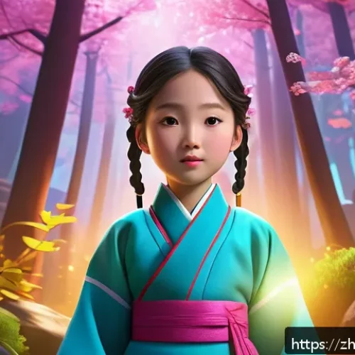 시크릿쥬쥬와 한국 애니메이션 역사 - A vibrant 3D-rendered scene from a modern Korean animation featuring a young girl character wearing ...
